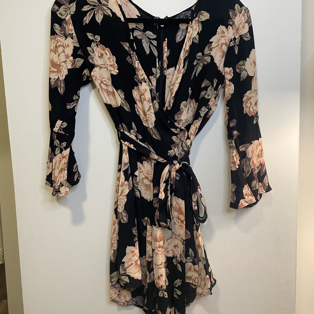 Floral Wrap-style Romper